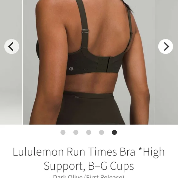 Lululemon Run Times Bra *High Support, B–G Cups Dark Olive 38C - Picture 3 of 10